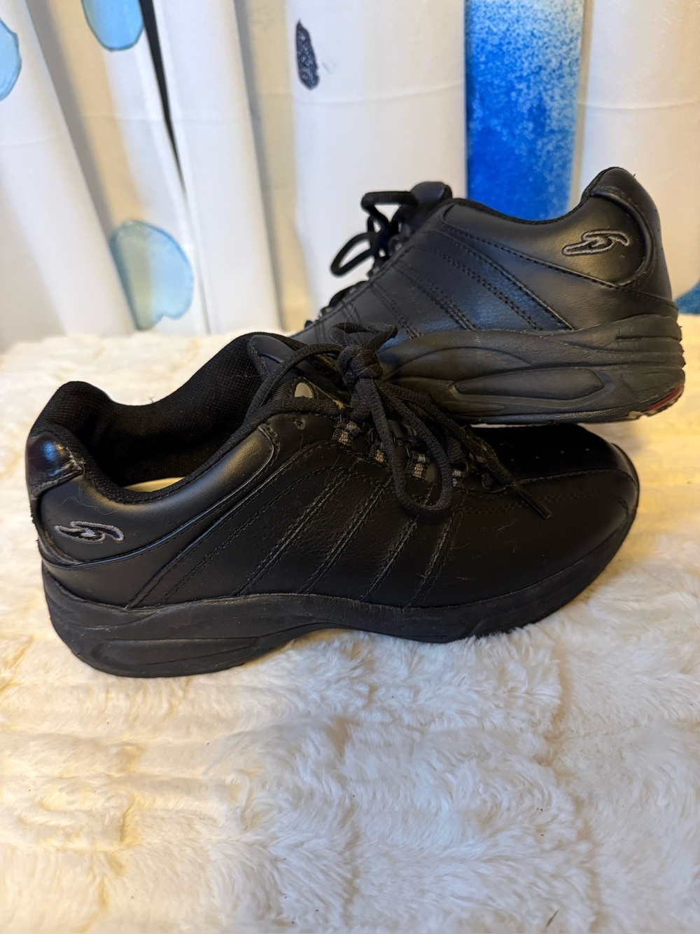 Dr. Scholl’s Career Wendy 4 Women’s Black Leather Walking Shoes Size 7W Wide